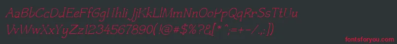 Czaristite Oblique Font – Red Fonts on Black Background