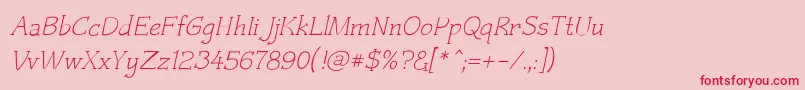 Czaristite Oblique Font – Red Fonts on Pink Background