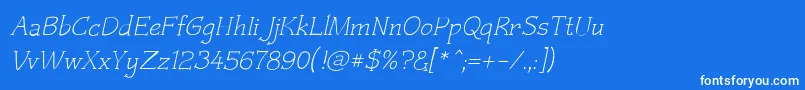 フォントCzaristite Oblique – 青い背景に白い文字