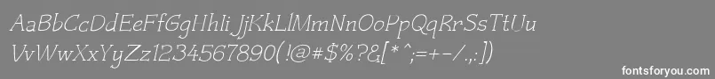 Czaristite Oblique Font – White Fonts on Gray Background