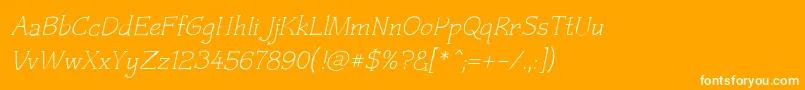 Czaristite Oblique Font – White Fonts on Orange Background