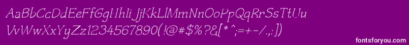 フォントCzaristite Oblique – 紫の背景に白い文字