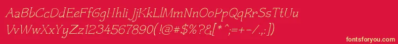 Czaristite Oblique Font – Yellow Fonts on Red Background