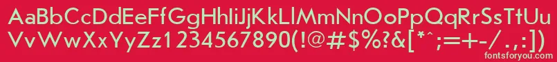 フォントJousspla – 赤い背景に緑の文字