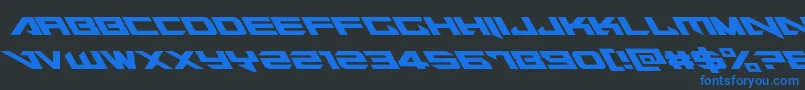 Tarrgetleft Font – Blue Fonts on Black Background