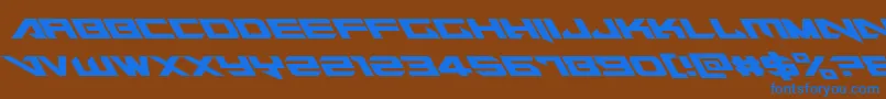 Tarrgetleft Font – Blue Fonts on Brown Background