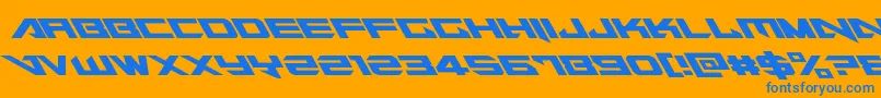 Tarrgetleft Font – Blue Fonts on Orange Background