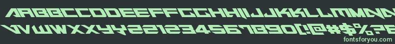 Tarrgetleft-Schriftart – Grüne Schriften auf schwarzem Hintergrund