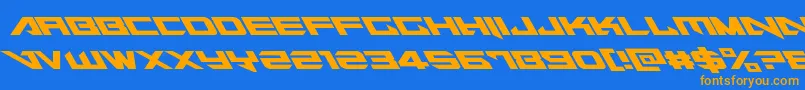 Tarrgetleft Font – Orange Fonts on Blue Background