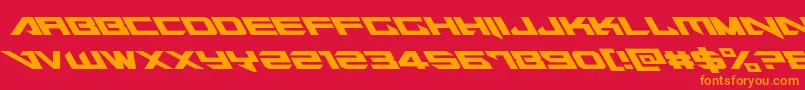 Tarrgetleft Font – Orange Fonts on Red Background