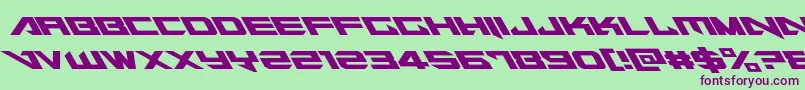 フォントTarrgetleft – 緑の背景に紫のフォント