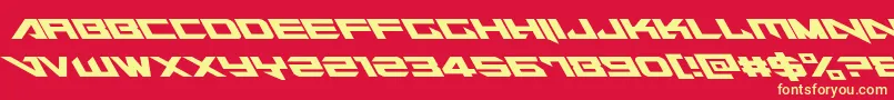 Fonte Tarrgetleft – fontes amarelas em um fundo vermelho