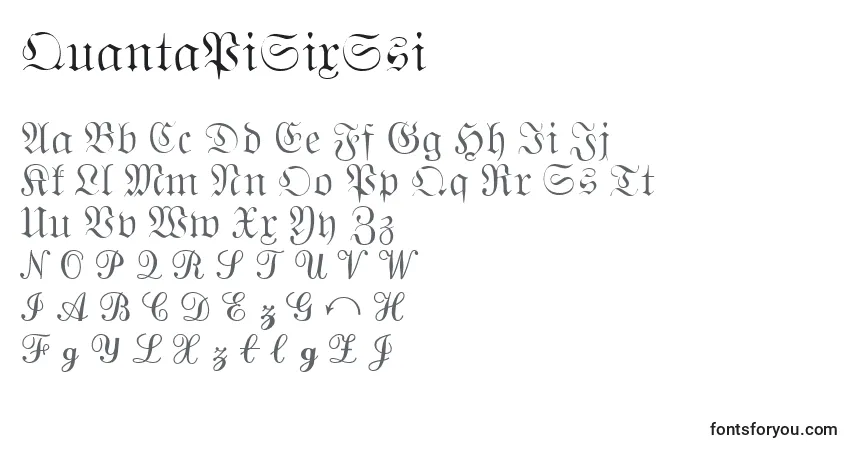 Fuente QuantaPiSixSsi - alfabeto, números, caracteres especiales