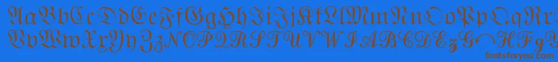 QuantaPiSixSsi Font – Brown Fonts on Blue Background