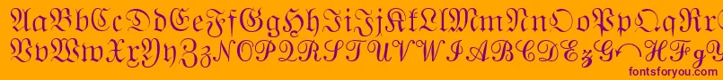 QuantaPiSixSsi Font – Purple Fonts on Orange Background