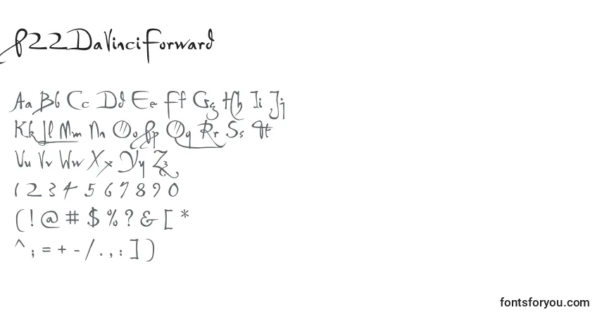 P22DaVinciForward-fontti – aakkoset, numerot, erikoismerkit