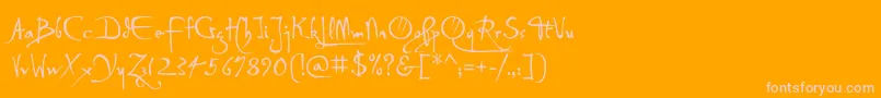 P22DaVinciForward-Schriftart – Rosa Schriften auf orangefarbenem Hintergrund