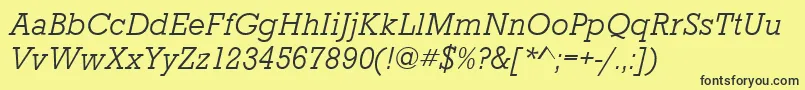 StaffordLightItalic Font – Black Fonts on Yellow Background