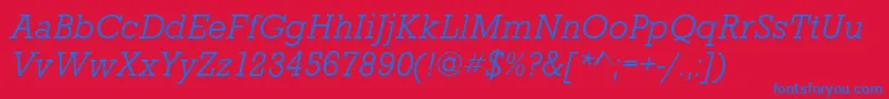 StaffordLightItalic Font – Blue Fonts on Red Background