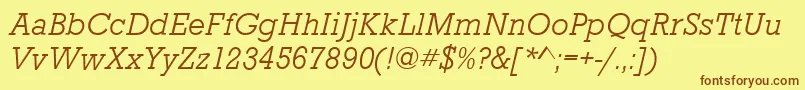 Шрифт StaffordLightItalic – коричневые шрифты на жёлтом фоне