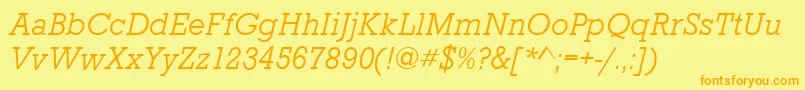 StaffordLightItalic Font – Orange Fonts on Yellow Background