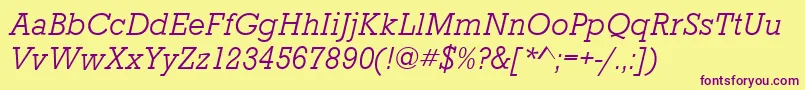 StaffordLightItalic Font – Purple Fonts on Yellow Background