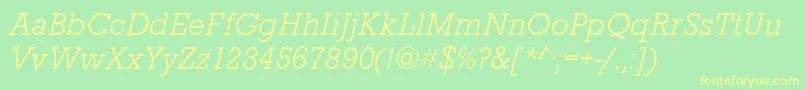 StaffordLightItalic Font – Yellow Fonts on Green Background