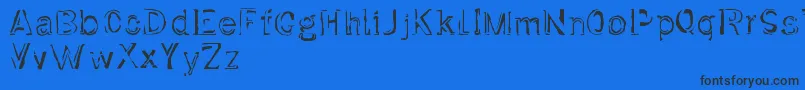 Dirtfont Font – Black Fonts on Blue Background