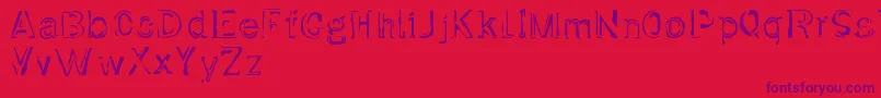 Dirtfont Font – Purple Fonts on Red Background