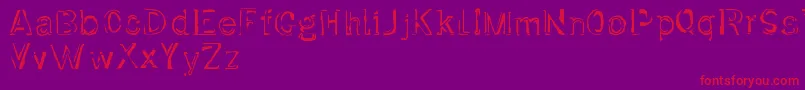 Dirtfont Font – Red Fonts on Purple Background