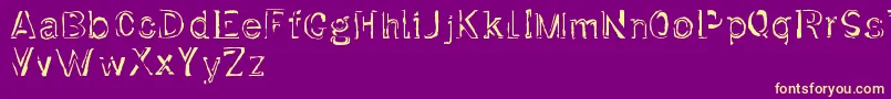 Dirtfontフォントについての詳細 フォントDirtfont – 紫の背景に黄色のフォント