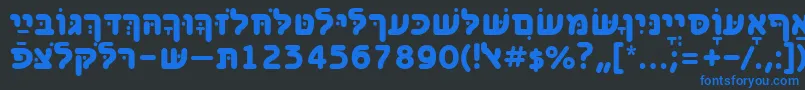 BenzionhebrewttBold Font – Blue Fonts on Black Background