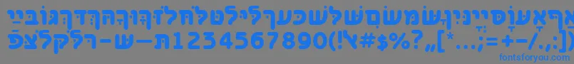 フォントBenzionhebrewttBold – 灰色の背景に青い文字