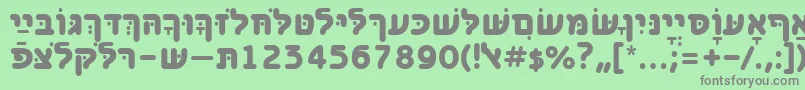 フォントBenzionhebrewttBold – 緑の背景に灰色の文字