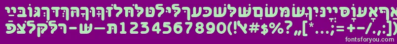 BenzionhebrewttBold Font – Green Fonts on Purple Background