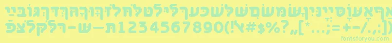 BenzionhebrewttBold Font – Green Fonts on Yellow Background