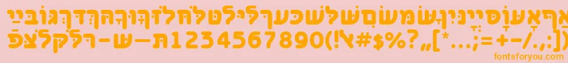 BenzionhebrewttBold Font – Orange Fonts on Pink Background