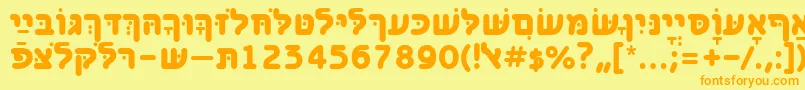 BenzionhebrewttBold Font – Orange Fonts on Yellow Background