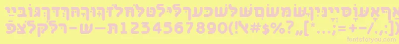 BenzionhebrewttBold Font – Pink Fonts on Yellow Background