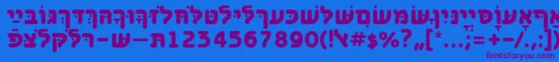 BenzionhebrewttBold Font – Purple Fonts on Blue Background