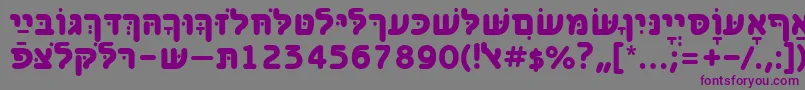 BenzionhebrewttBold Font – Purple Fonts on Gray Background