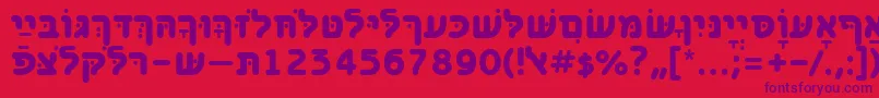 BenzionhebrewttBold Font – Purple Fonts on Red Background