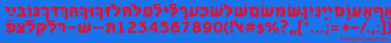 BenzionhebrewttBold Font – Red Fonts on Blue Background