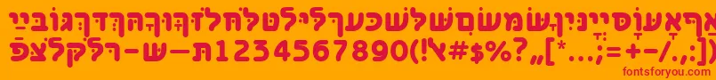 フォントBenzionhebrewttBold – オレンジの背景に赤い文字