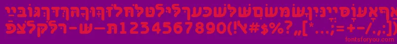 BenzionhebrewttBold Font – Red Fonts on Purple Background