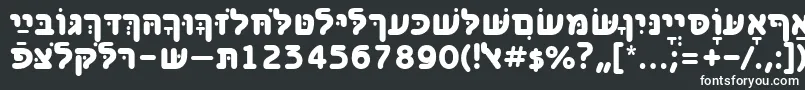 フォントBenzionhebrewttBold – 黒い背景に白い文字