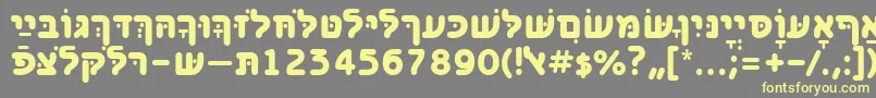 BenzionhebrewttBold Font – Yellow Fonts on Gray Background