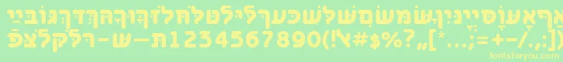 BenzionhebrewttBold Font – Yellow Fonts on Green Background