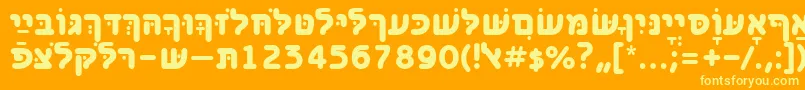 BenzionhebrewttBold Font – Yellow Fonts on Orange Background