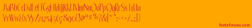 Echelongaunt-Schriftart – Rote Schriften auf orangefarbenem Hintergrund